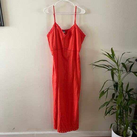 Old Navy Dresses & Skirts - Old Navy Linen Blend Slip Dress Womens XXL Tall Warm Sunset Orange Summer Casual